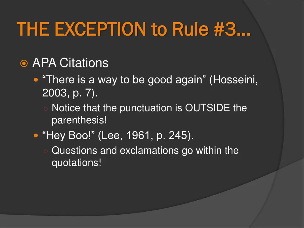 the exception to rule 3 the exception to rule 3