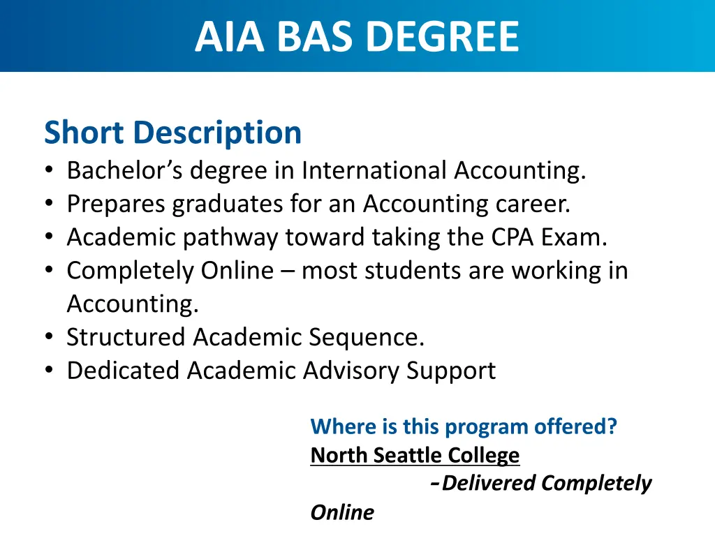aia bas degree