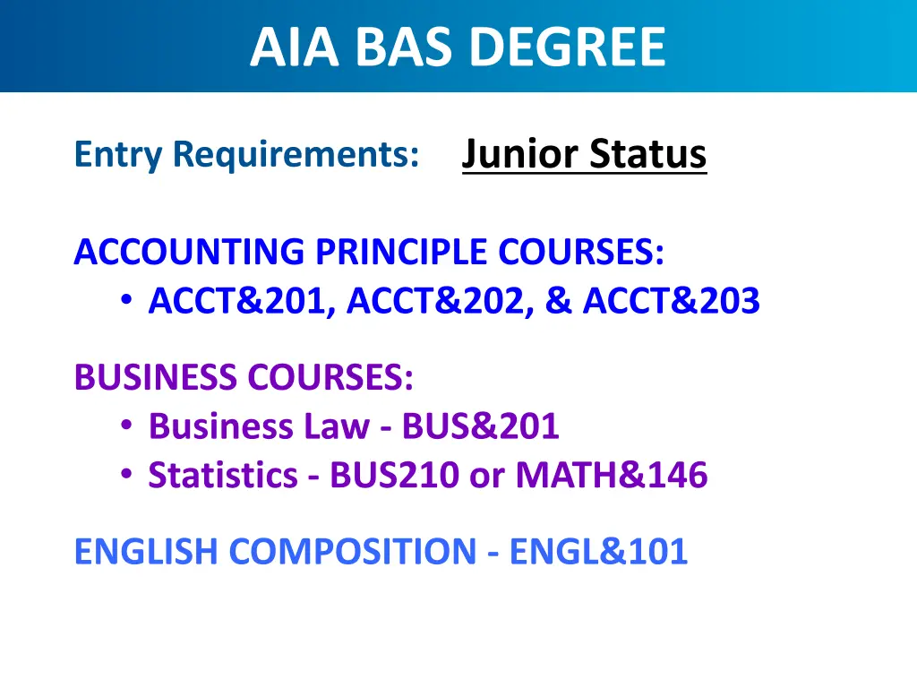 aia bas degree 1