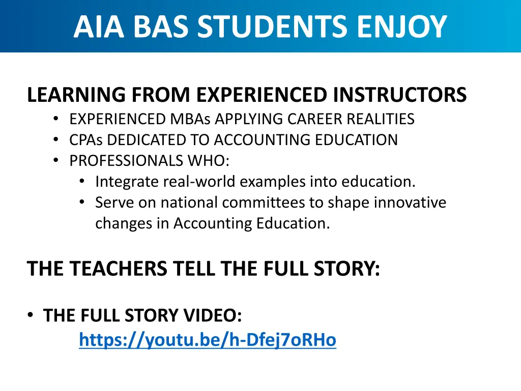 aia bas students enjoy