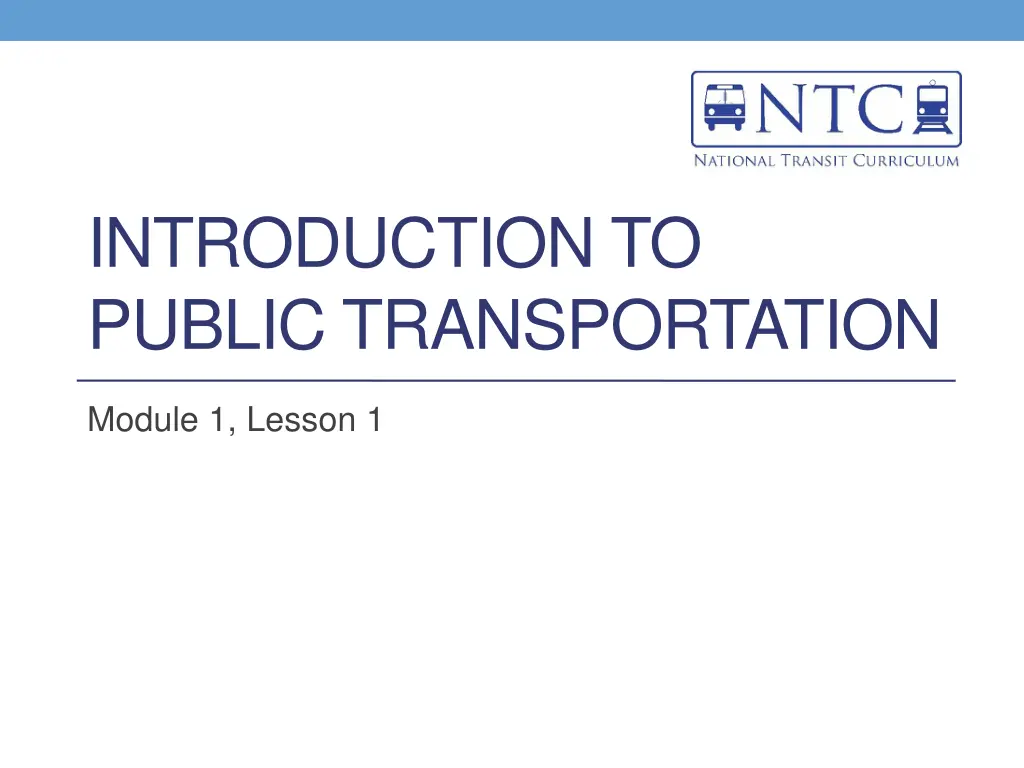 introduction to public transportation 1
