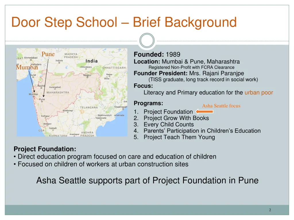 door step school brief background