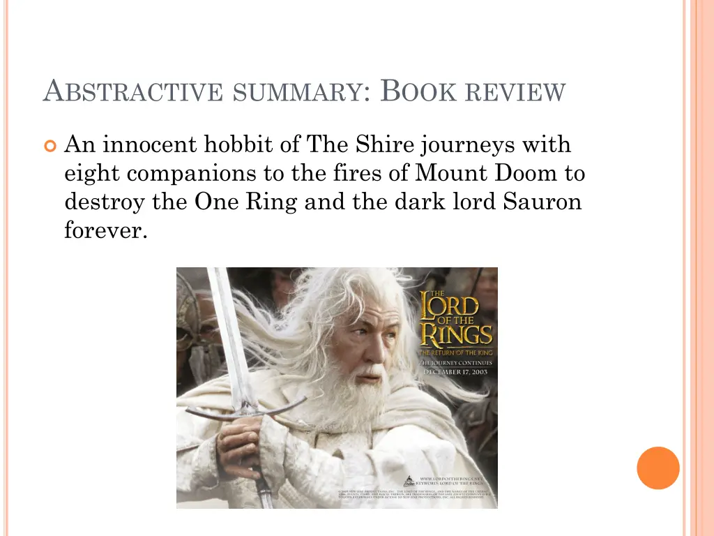 a bstractive summary b ook review
