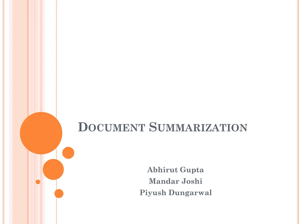 d ocument s ummarization