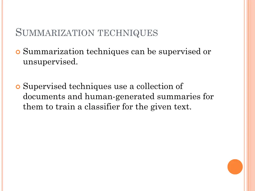 s ummarization techniques