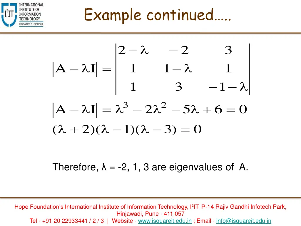 example continued