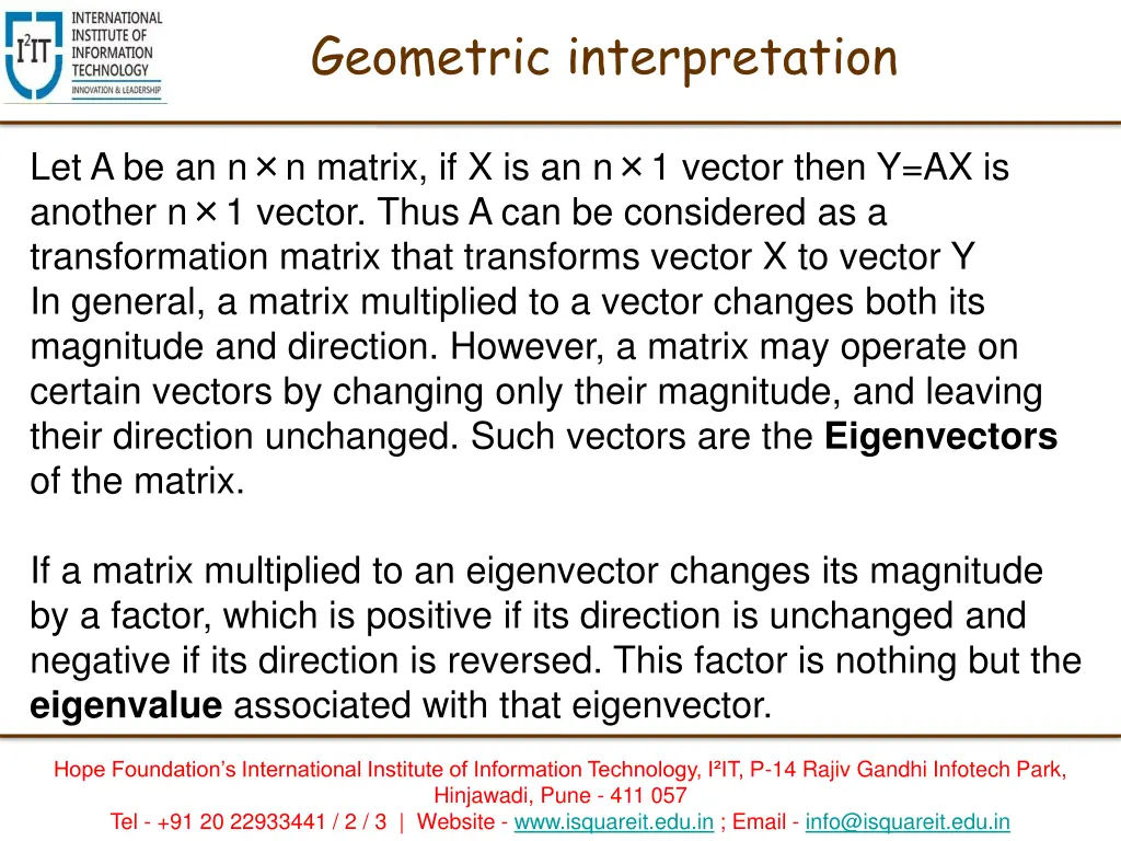 geometric interpretation