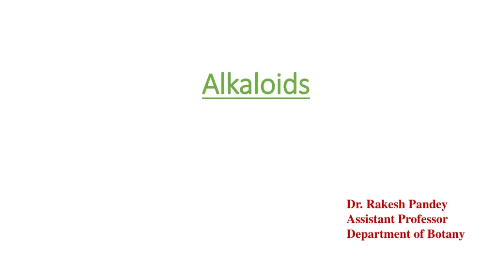 alkaloids alkaloids