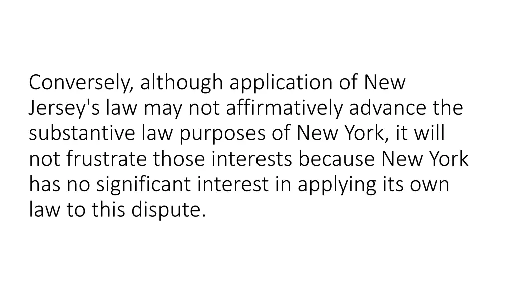 conversely although application of new jersey