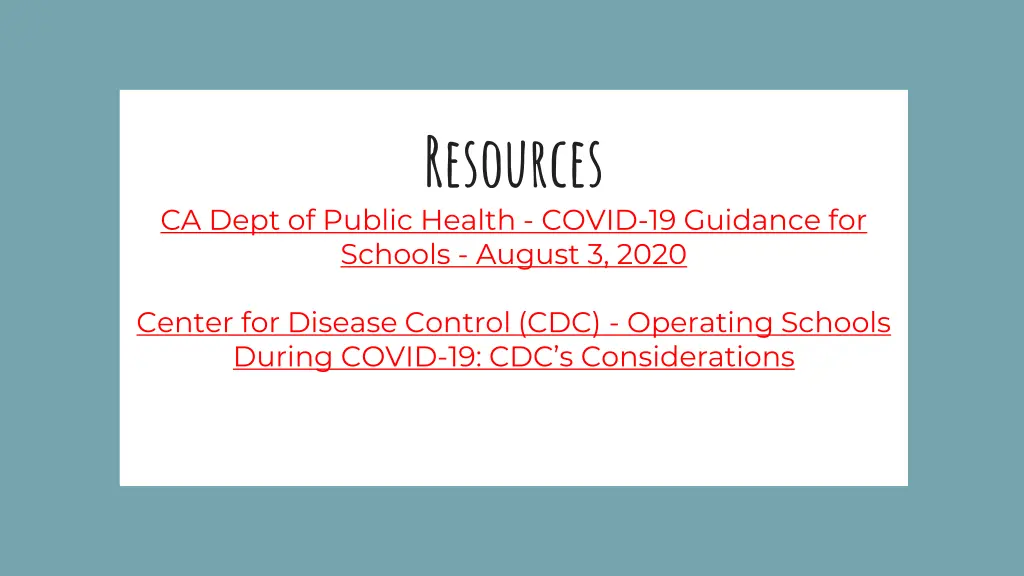 resources