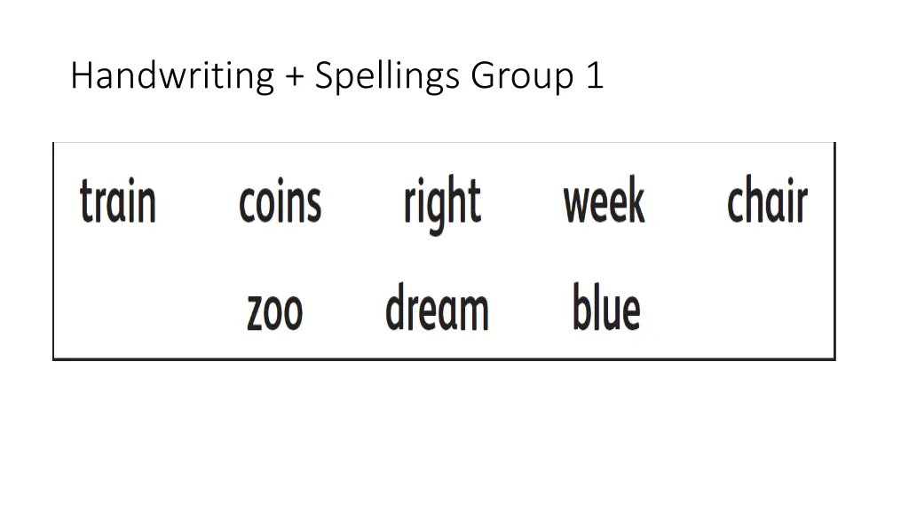 handwriting spellings group 1