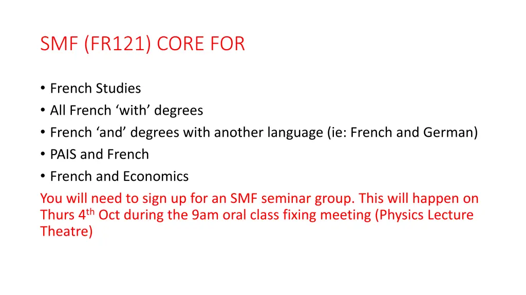 smf fr121 core for