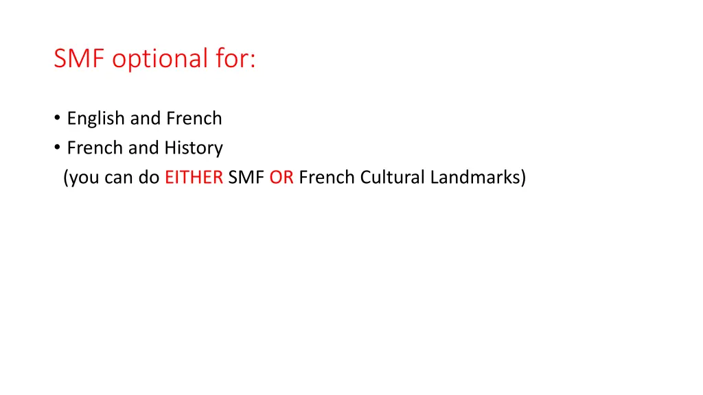 smf optional for