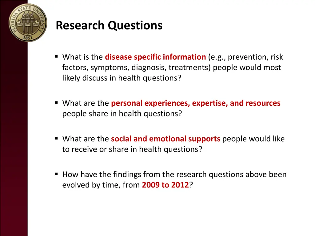 research questions