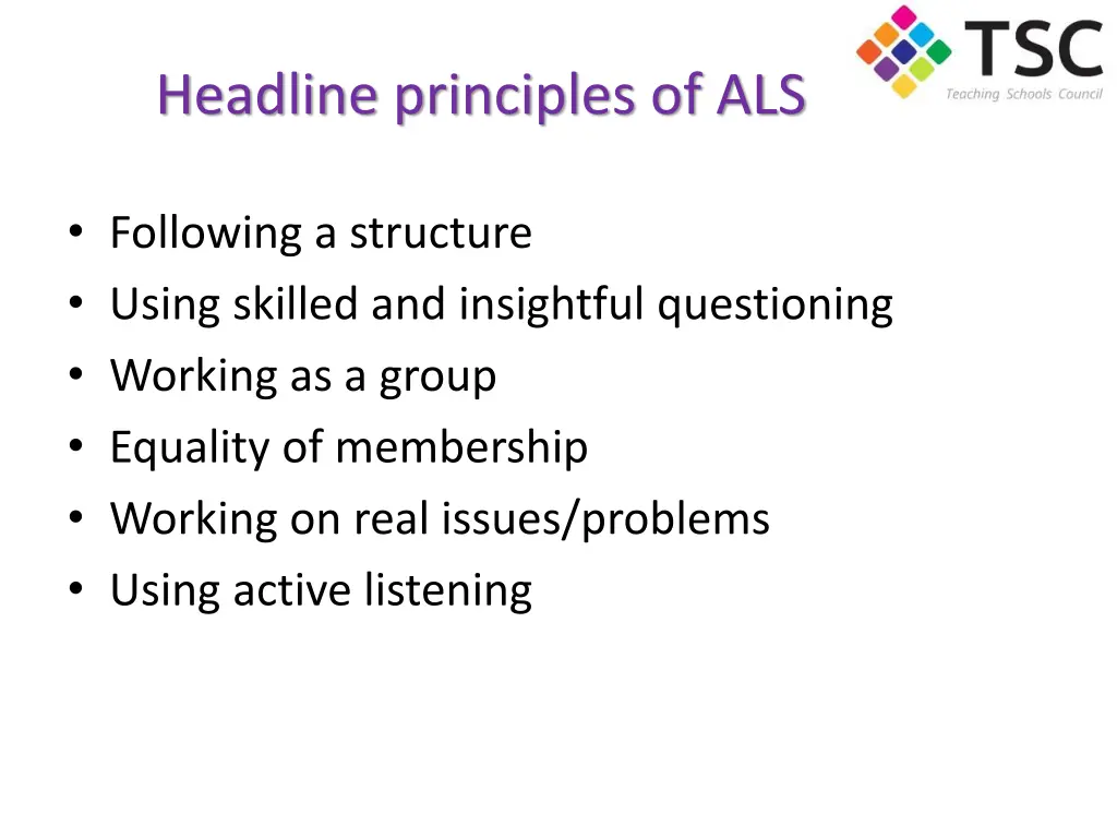 headline principles of als
