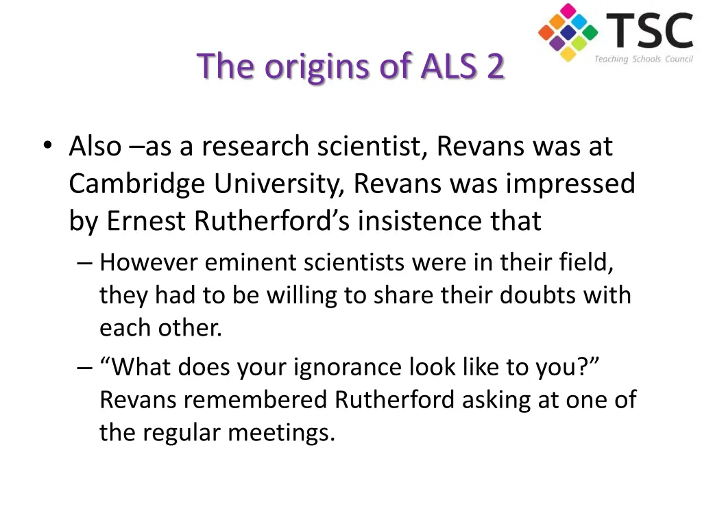 the origins of als 2
