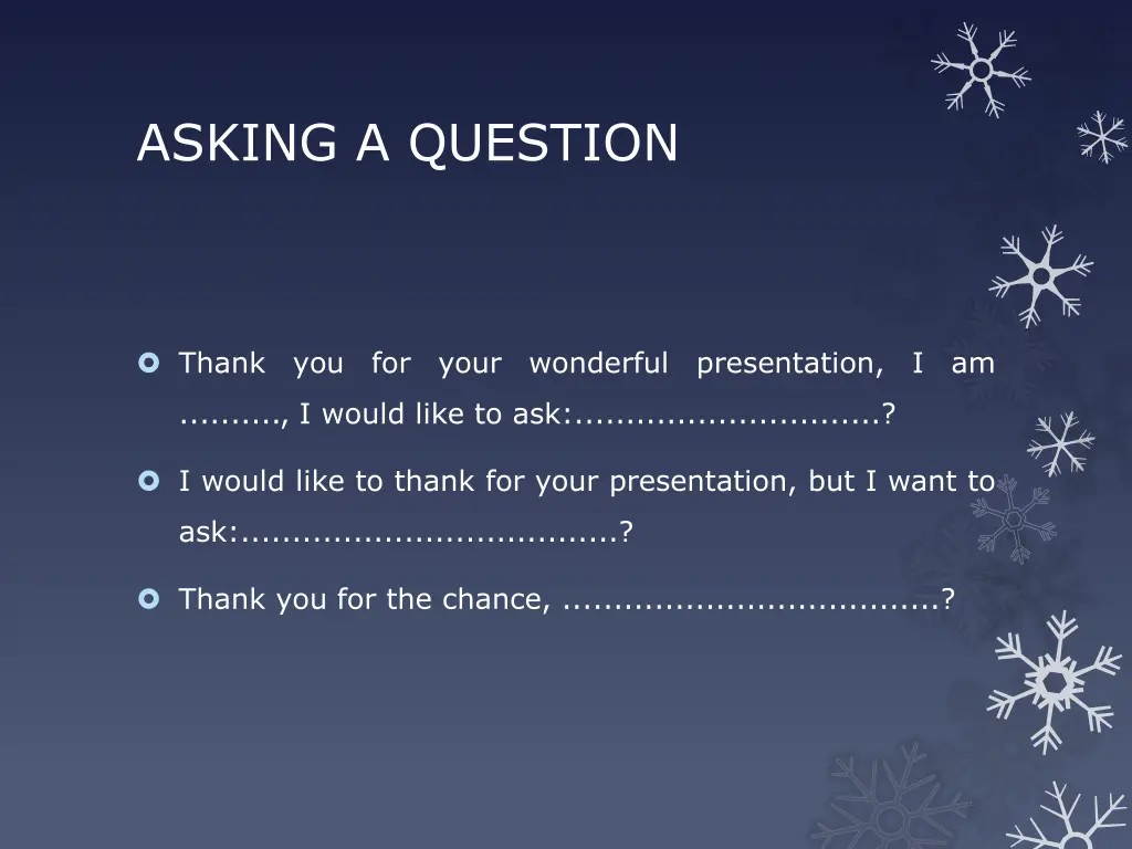 asking a question