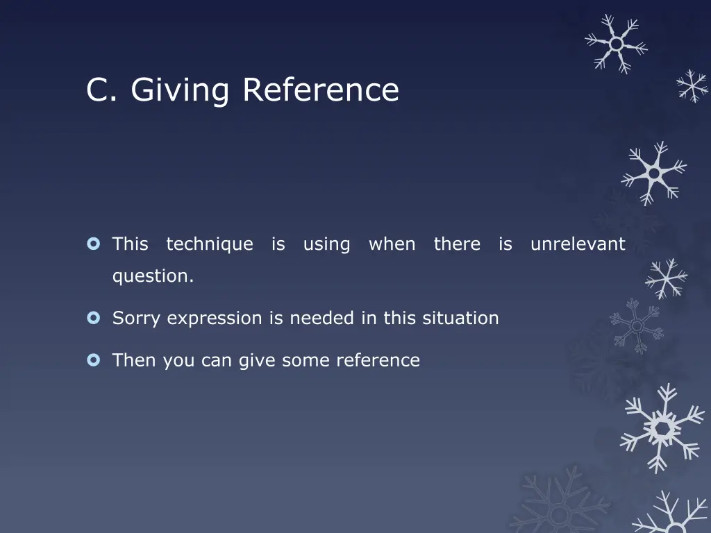 c giving reference