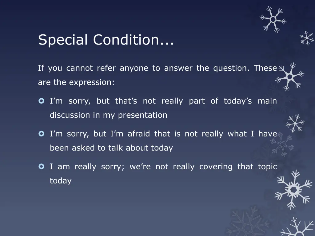 special condition