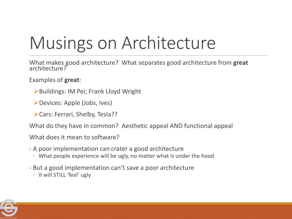 musings on architecture