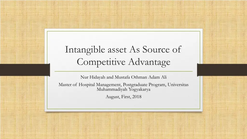 intangible asset as source of competitive