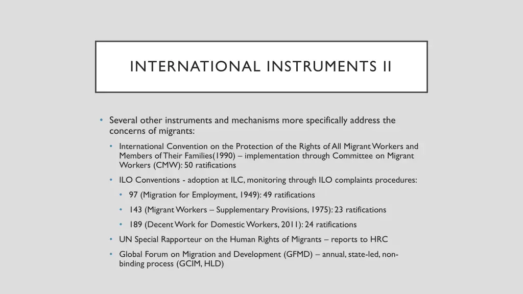 international instruments ii