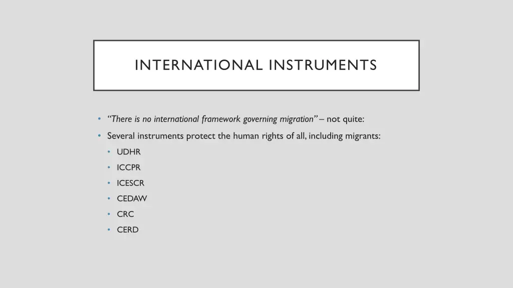 international instruments