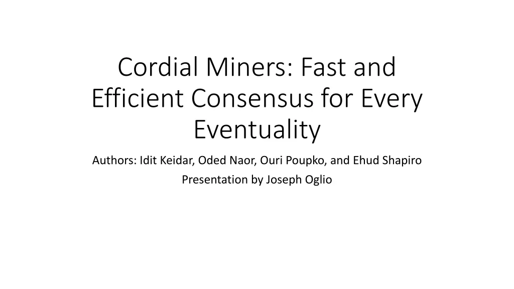 cordial miners fast and efficient consensus