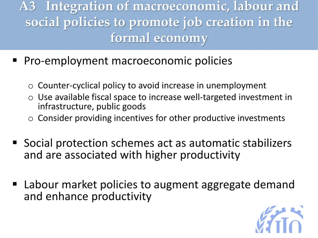 a3 integration of macroeconomic labour and social