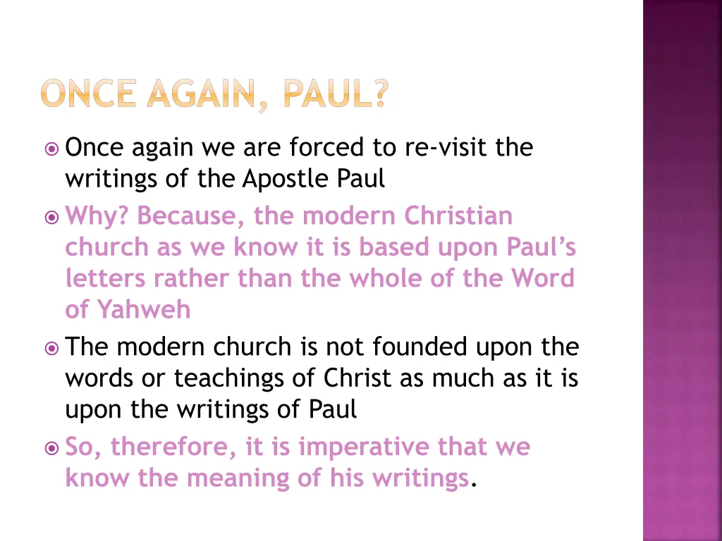 once again paul