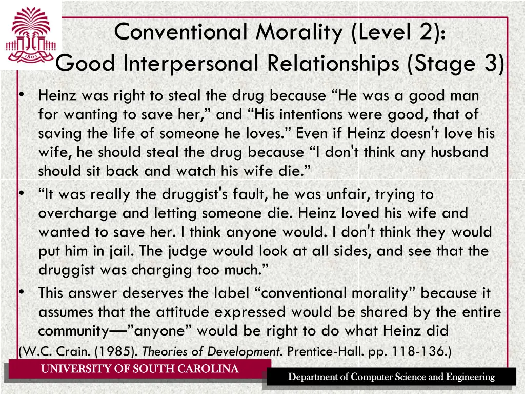 conventional morality level 2 good interpersonal