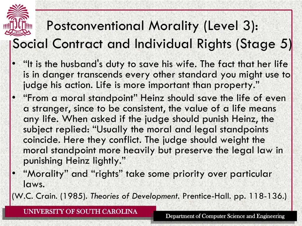 postconventional morality level 3 social contract