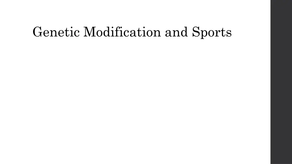 genetic modification and sports