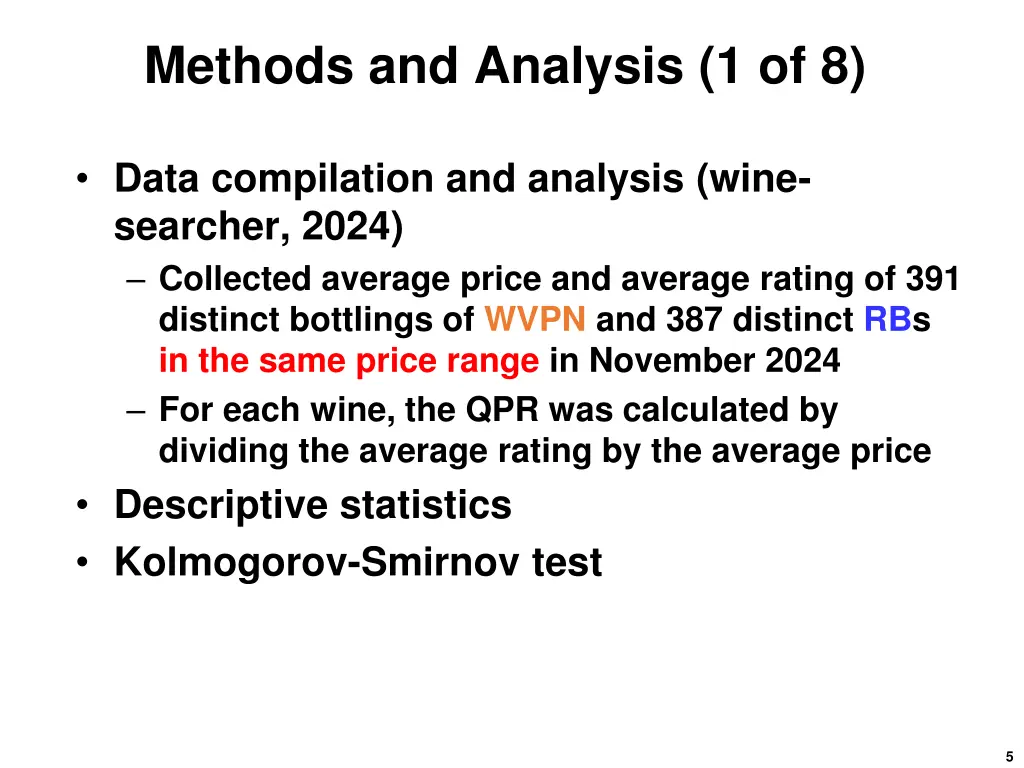 methods and analysis 1 of 8