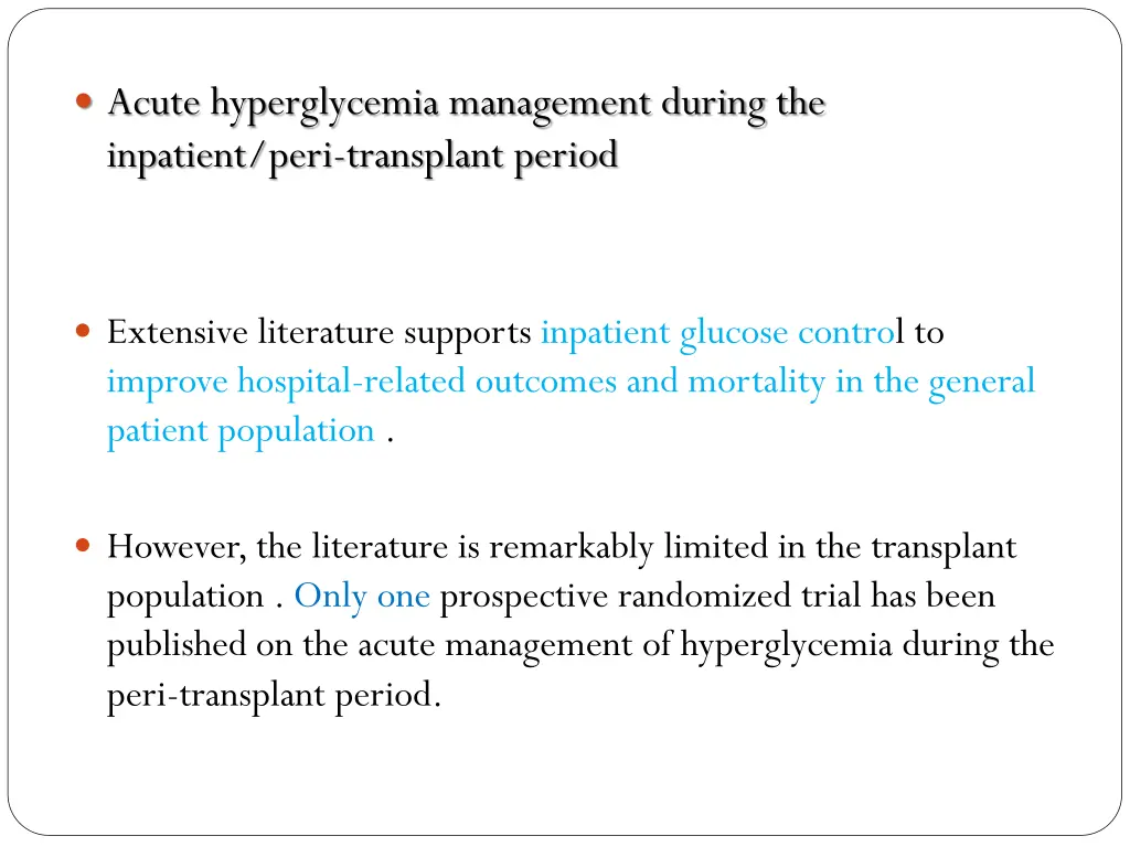acute hyperglycemia management during