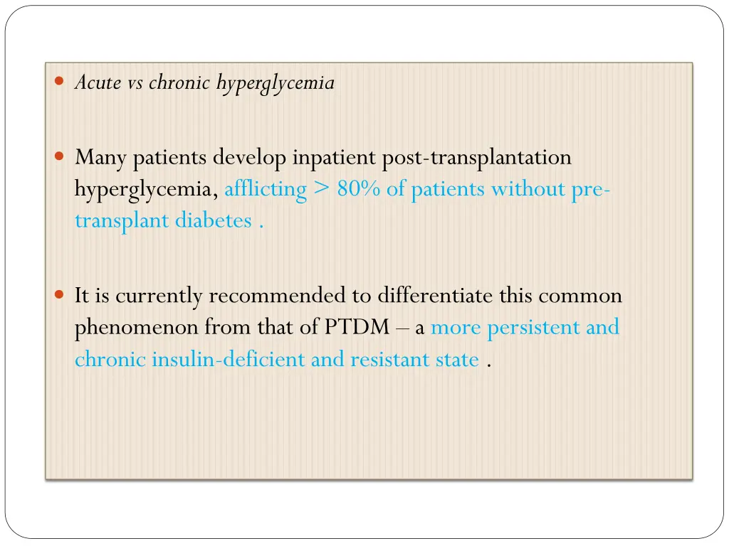 acute vs chronic hyperglycemia