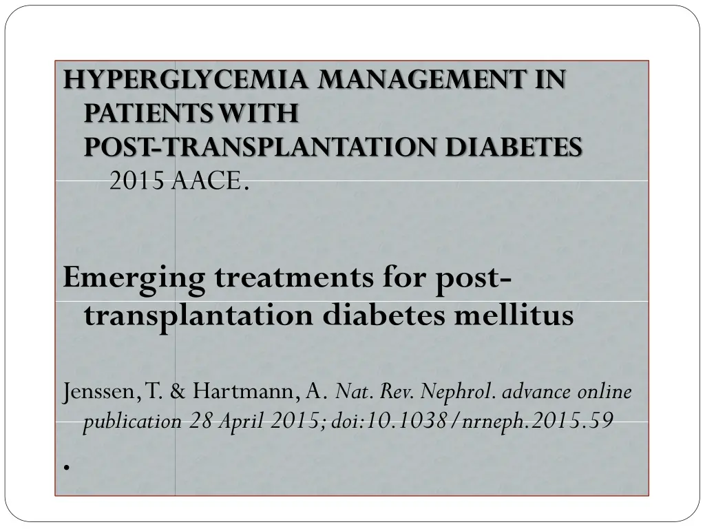 hyperglycemia management in patients with post