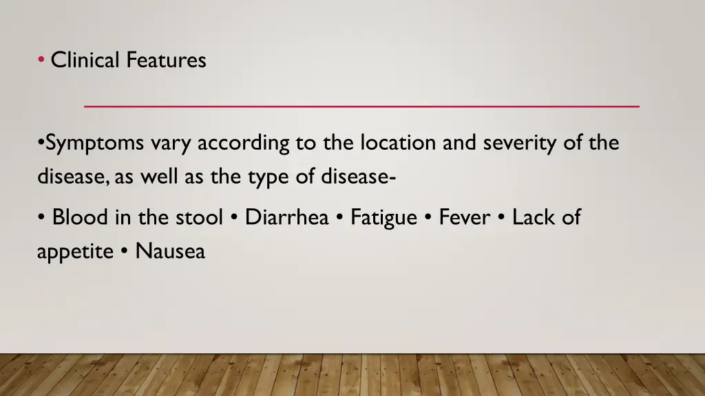 clinical features