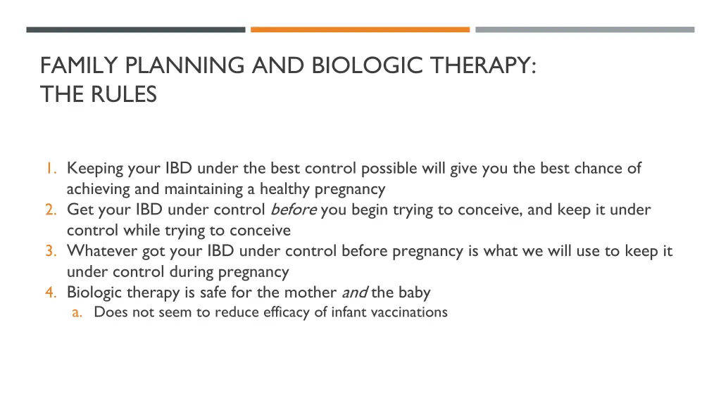 family planning and biologic therapy the rules