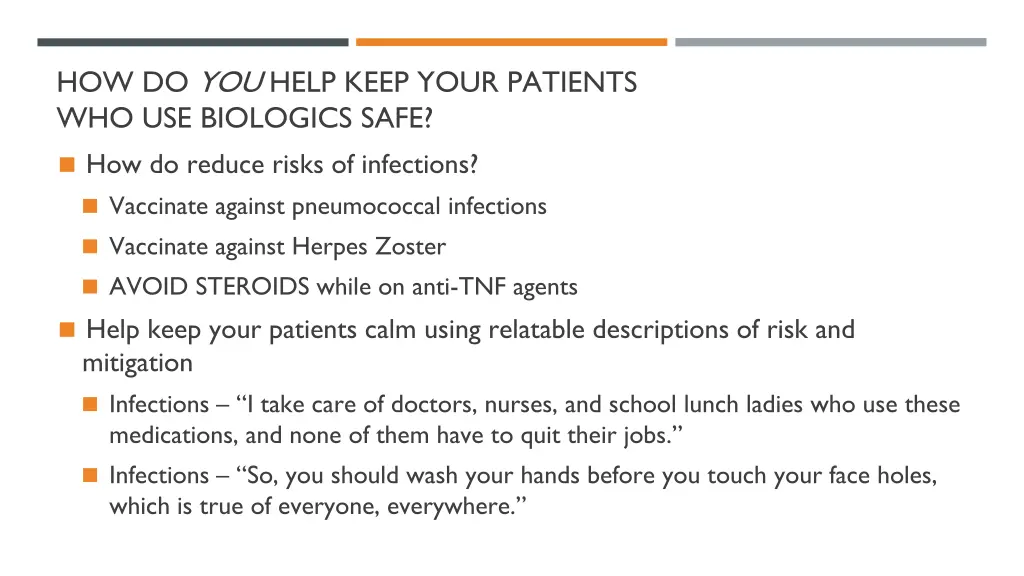 how do you help keep your patients
