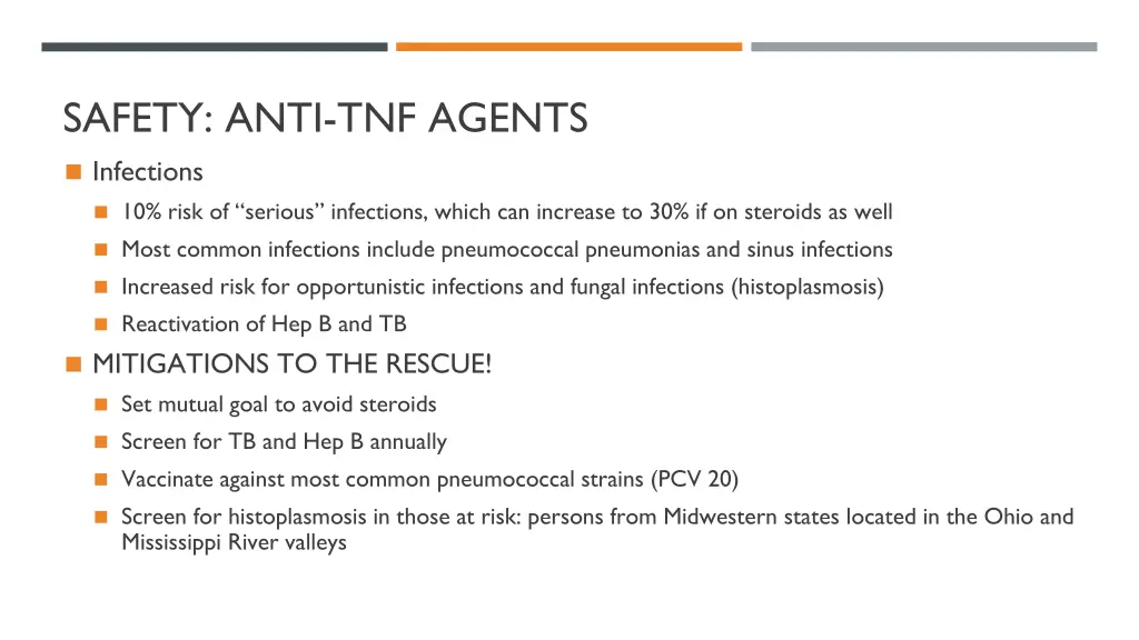 safety anti tnf agents infections 10 risk