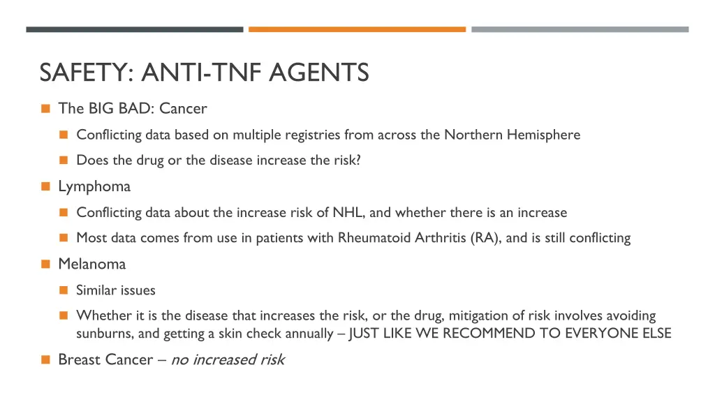 safety anti tnf agents the big bad cancer