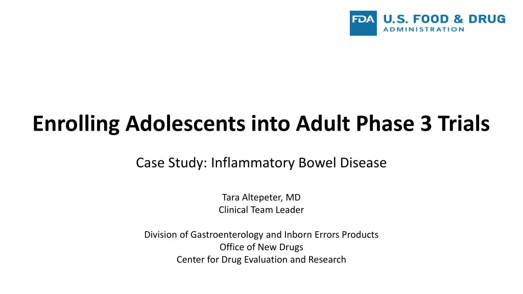 enrolling adolescents into adult phase 3 trials