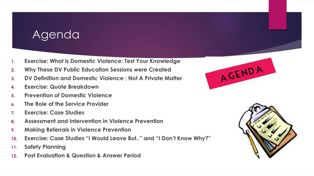 agenda