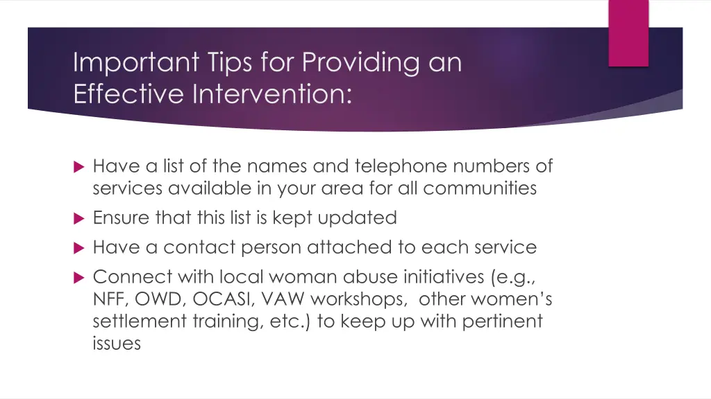 important tips for providing an effective