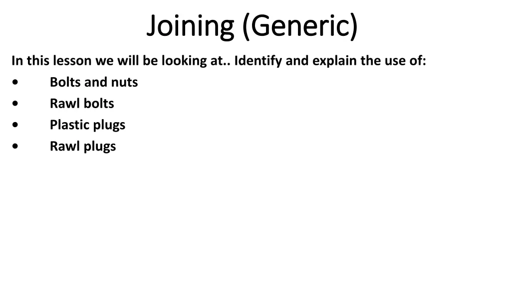 joining generic joining generic