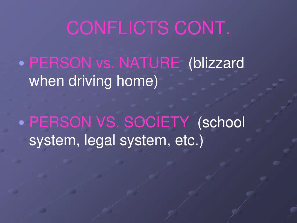 conflicts cont
