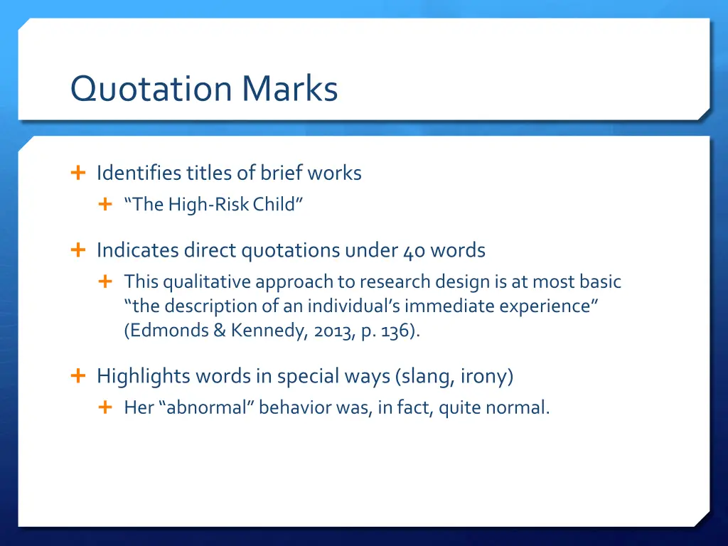 quotation marks