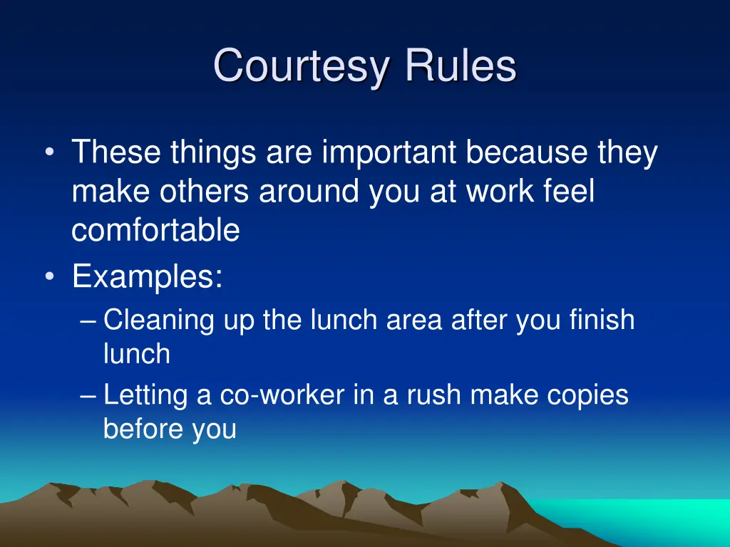 courtesy rules