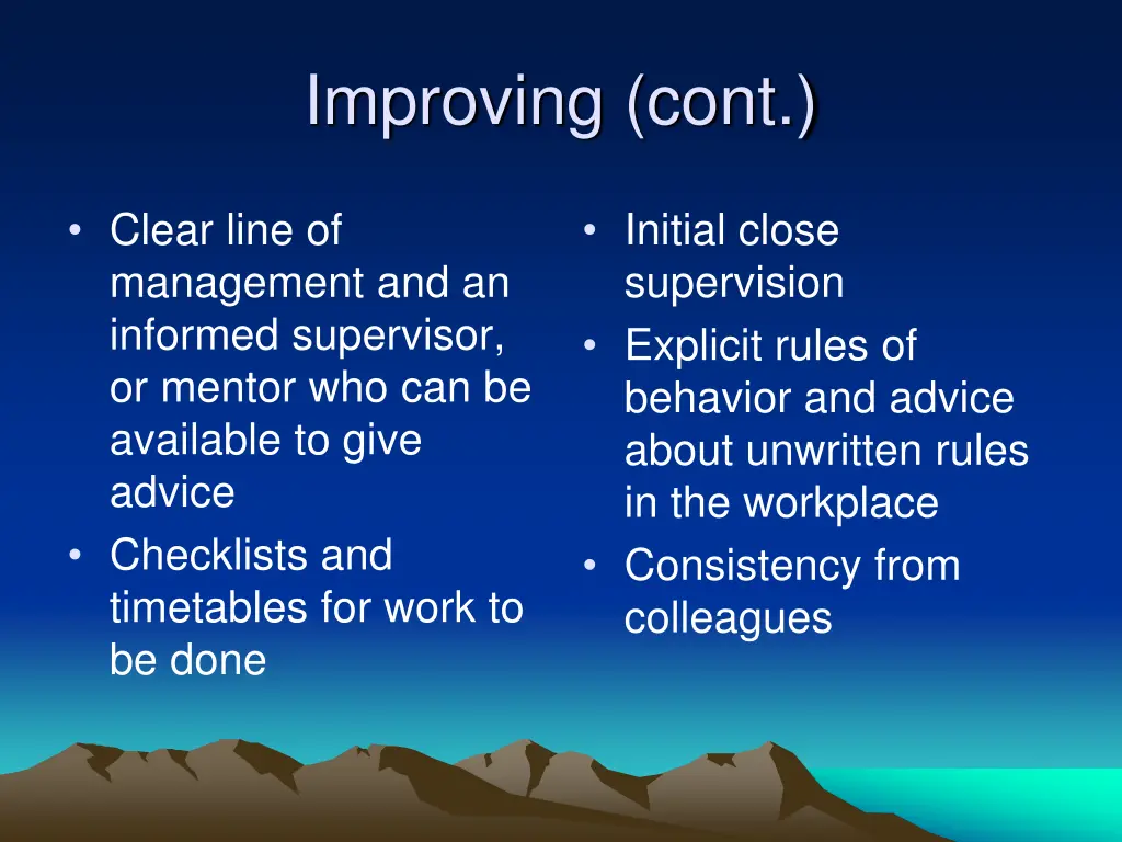 improving cont